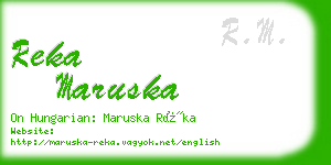 reka maruska business card